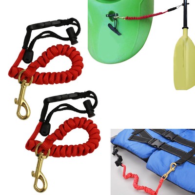 2PCS Safety Elastic Fishing Rod Lanyard Kayak Boat Paddle Leash Canoe Cord BEST