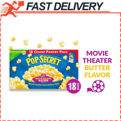 Pop Secret Microwave Popcorn, Movie Theater Butter Flavor, 3Oz Sharing Bags 18ct