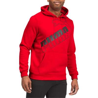 

Puma Logo Pullover Hoodie Mens Red Casual Topwear 58690611, Красный