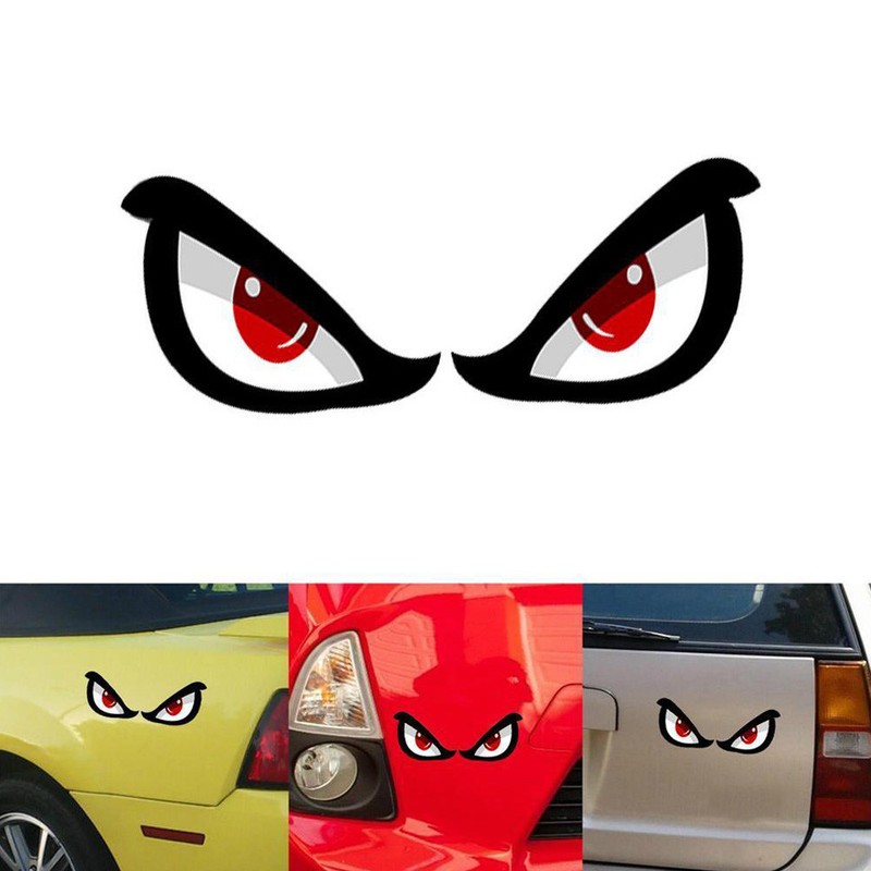 Diy Nice 3d Shark Eyes Car Motorcycle Rearview Mirror Sticker