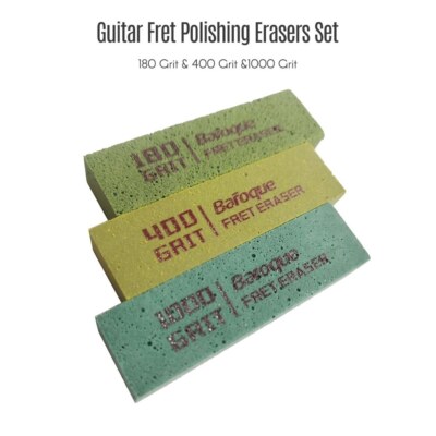 Guitar Fret Polishing Erasers Abraisive Rubber Blocks 180 & 400 &1000 Grit L5B6
