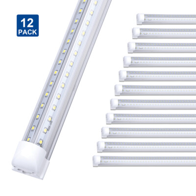 12 Pack T8 8FT Led Tube Light Bulbs 8Foot 100W 8' Led Shop Light Fixture 6000K
