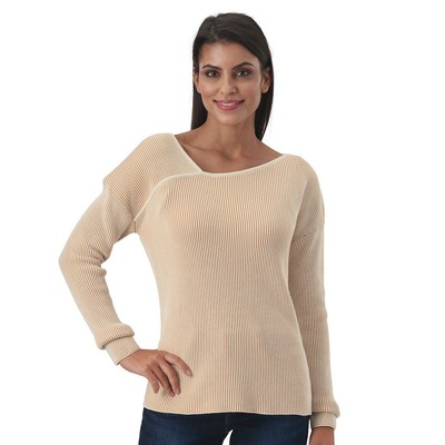 

Асимметричный свитер Masseys в рубчик, Cream multi