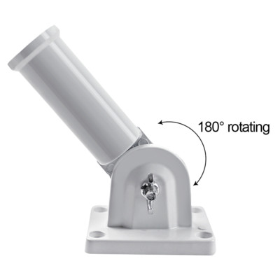 180° Adjustable Wall Mount Flag Pole Holder Metal Bracket For Flag Windsock 30mm