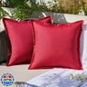 EMEMA Pack of 2 Red Outdoor Pillows Waterproof 18x18 Inch Decorative Solid Broadside Square Throw Pillow Covers Outside Pillowcase for Patio Furniture Sunbrella Outdoor Pillows for Balcony Decor