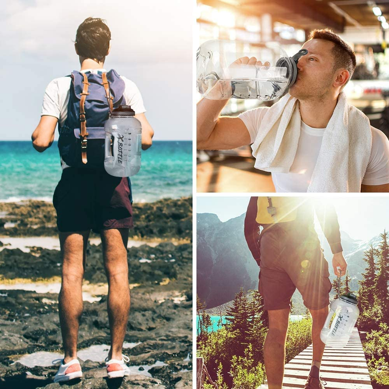 1 Gallon Water Bottle Drinking Clear Jug for Exercise Gym Camp