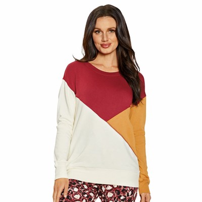 

Флисовый пуловер с цветными блоками, Garnet/camel/latte