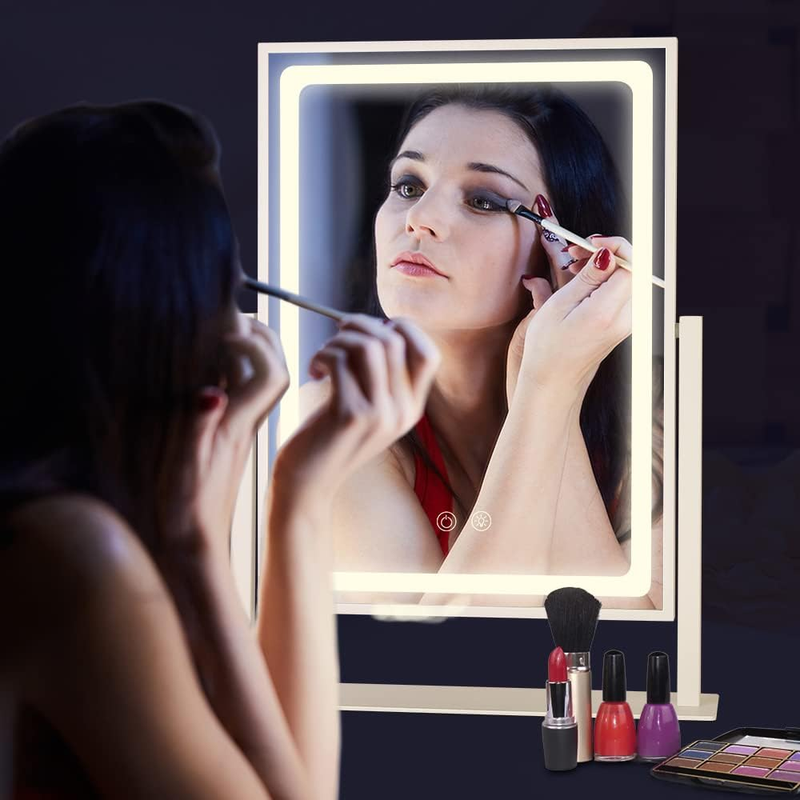 Lighted Makeup Mirror, Hollywood Vanity Mirror with Lights, Touch Control 3 Colo