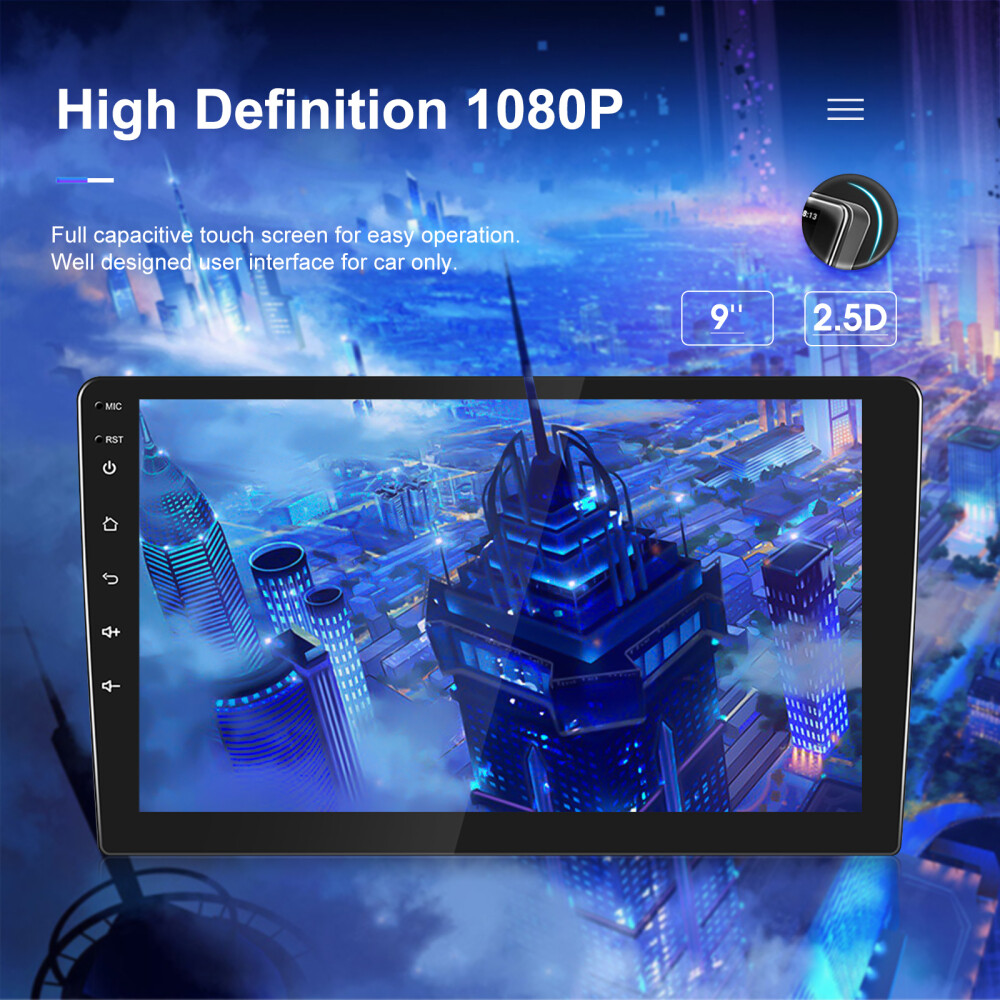 2+32GB 9" Android 13 Double 2Din Car Stereo Carplay GPS Navi WiFi BT RDS Radio