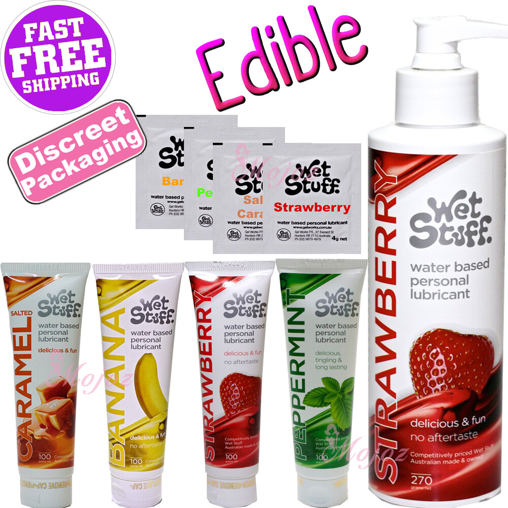 WET STUFF Flavoured Lubricant Water Based Lube EDIBLE Sex Toy Condom