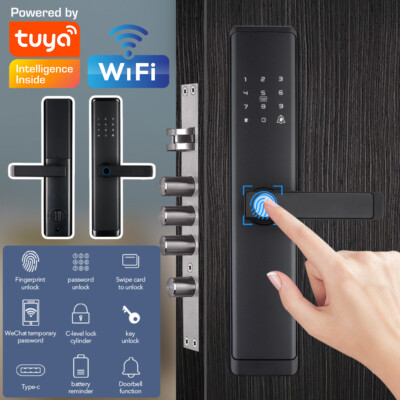 Remote Electronic Intelligent Door Lock Smart Fingerprint Touch Digital Keypad