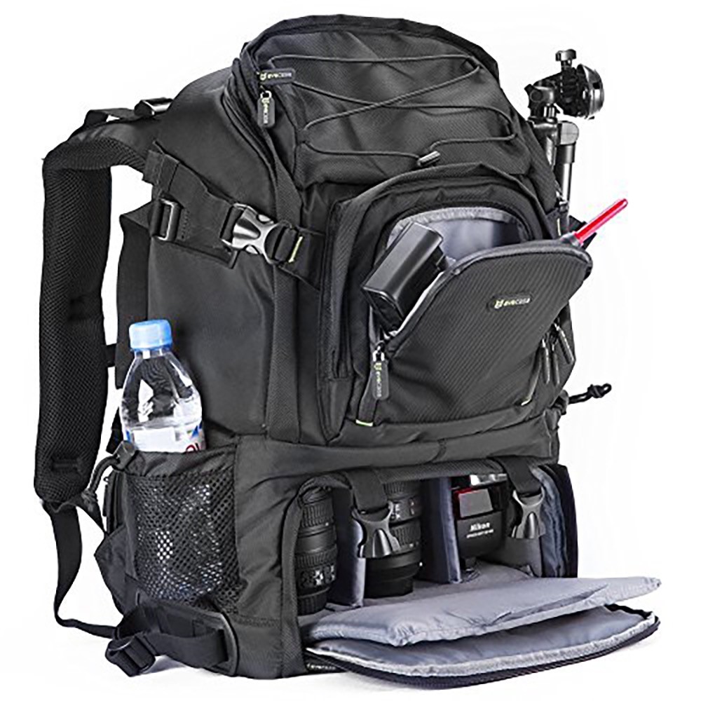 BRAND NEW Evecase Large DSLR Camera / Laptop Travel Backpack Gadget Bag with Rain Cover | in ...