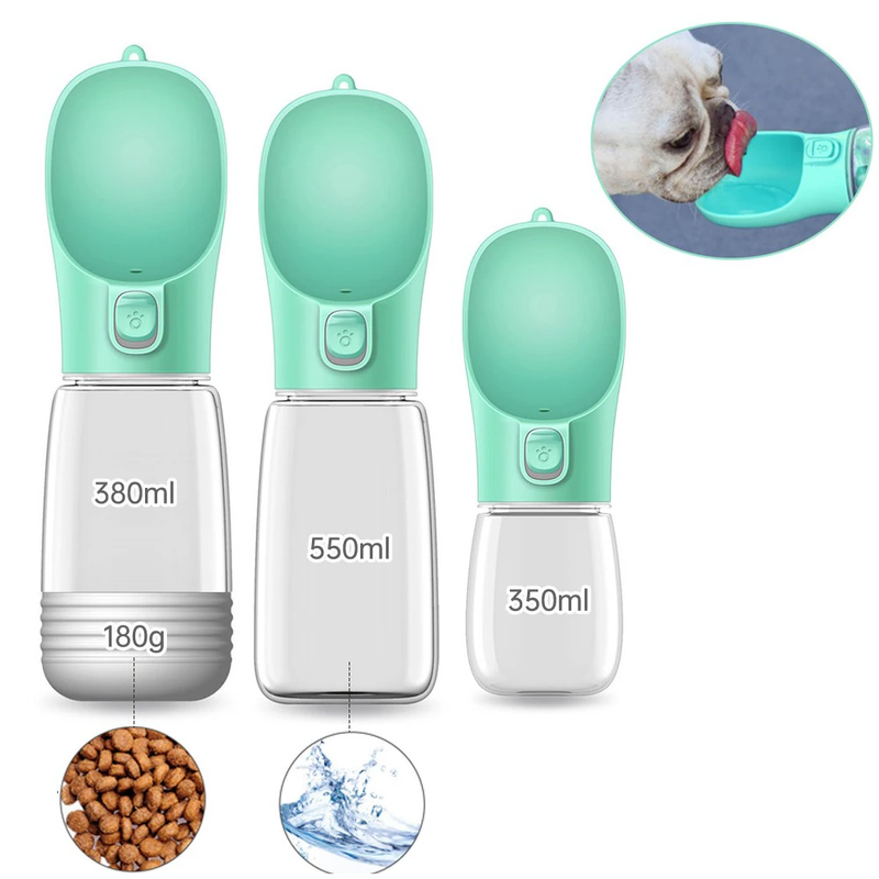 Portable Dog Water Bottle and Food Container Outdoor Travel Feeder Bowl for Pets