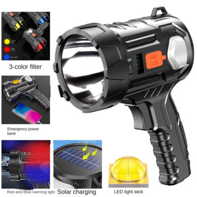 LED Handheld Spotlight Rechargeable Hunting Camping Flashlight Spot Light Torch