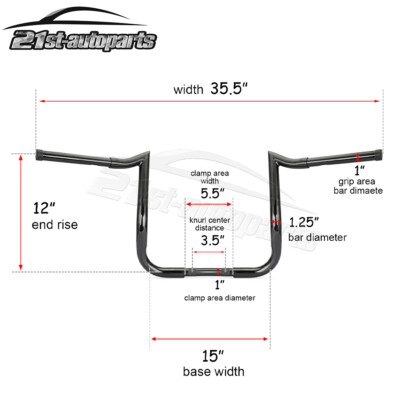 Black Chrome 10'' 12'' 14'' For Harley Street Electra Glide Meathook Bars Handlebar