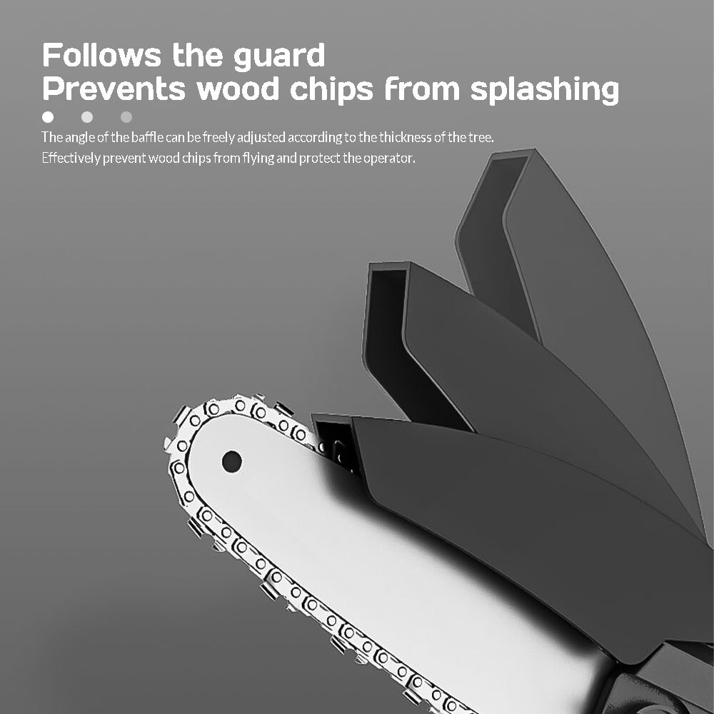 4" 6" Mini Handheld Electric Chainsaw Cordless Chain Saw Wood Cutter+2 Batteries