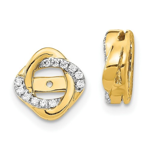 Pre-owned Pricerock 14k Yellow Gold Twisted Diamond Jacket Earring