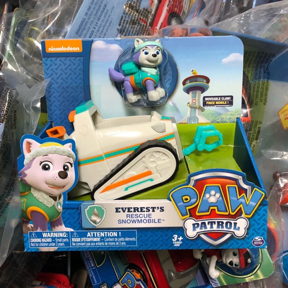 paw patrol everest's snowmobile pup & vehicle