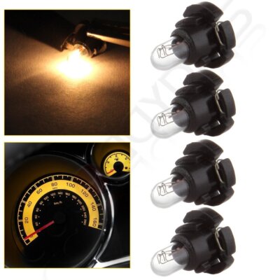 4Pcs T4/T4.2 Neo Wedge Bulb Warm White Dashboard A/C Climate Control Base Lights