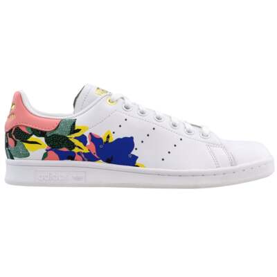 

Белые женские кроссовки Adidas Stan Smith с цветочным принтом на шнуровке, повседневная обувь FW2522, Белый, adidas Stan Smith Floral Lace Up