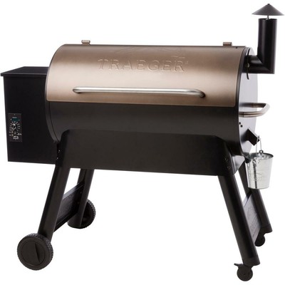 Traeger Outdoor Wood Pellet Grill Porcelain-Coated 4-Wheels 