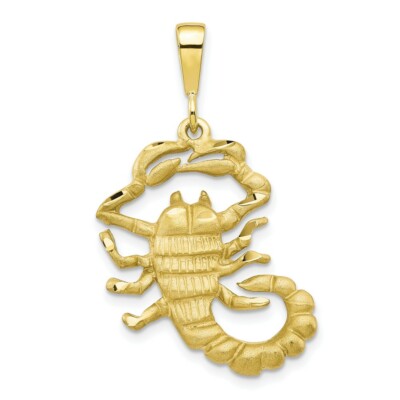 Pre-owned Superdealsforeverything Real 10kt Yellow Gold Scorpion Charm