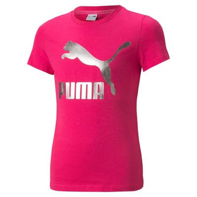 

Футболка Puma Classics Logo с круглым вырезом и короткими рукавами для девочек, размер , повседневная одежда, Розовый, Puma Classics Logo Crew Neck Short Sleeve T-Shirt Youth