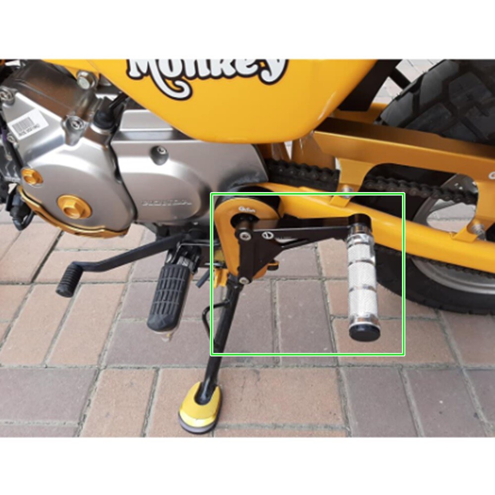 Rear Foot Pegs Dproject Honda Monkey 125 Silver, Black Passenger Pair