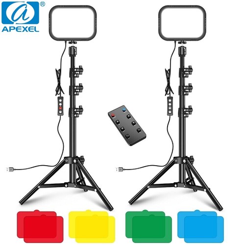 APEXEL Fotografie LED Videobeleuchtung 5600K USB Studio fr Live-Streaming/Video