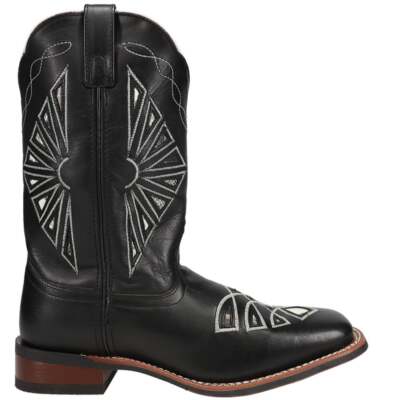 

Laredo Kite Days Embroidery Square Toe Cowboy Womens Black Casual Boots 5820, Черный, Laredo Kite Days Embroidery Square Toe Cowboy