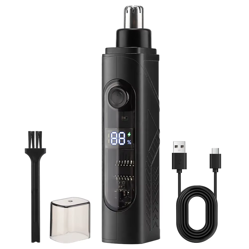 Electric Nose Hair Trimmer for Man Women Digital Display 360° Roating Machine No