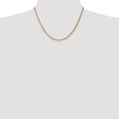 Pre-owned Superdealsforeverything Real 14kt 2.5mm Diamond Cut Milano Rope Chain; 18 Inch In Yellow