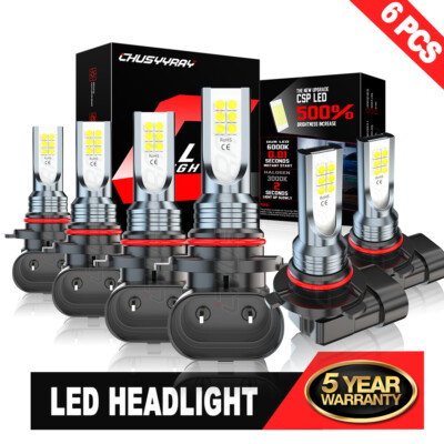 For Chrysler PT Cruiser 2001-2005 6X LED Headlight High Low Beam + Fog Lights