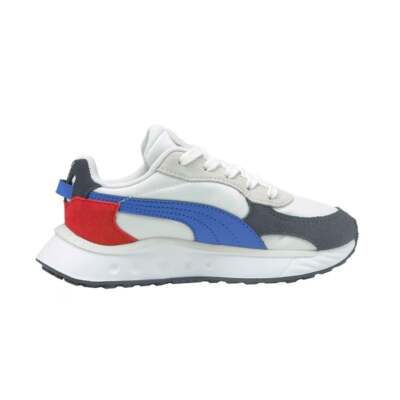 Puma Wild Rider Rollin Ac Lace Up Youth Boys Белые кроссовки Повседневная обувь 38202, Белый, Puma Wild Rider Rollin' Ac Lace Up Youth
