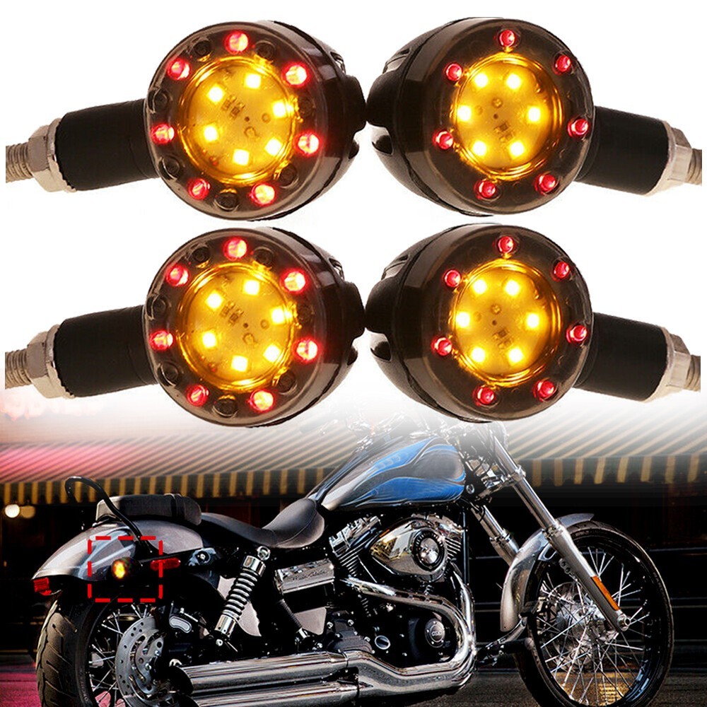 Motorcycle LED Bullet Brake Turn Signal Running Tail Light For Harley Cafe Racer