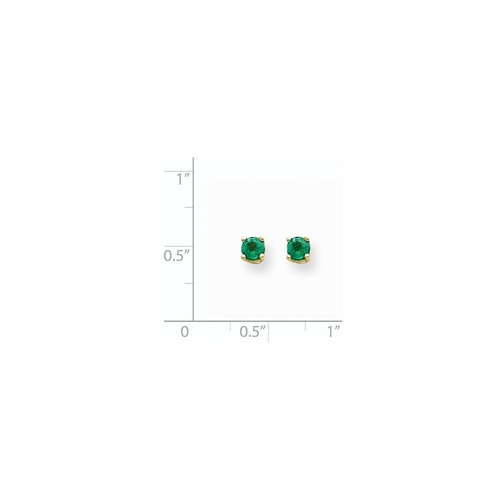 Pre-owned Goldia 14k Emerald Post Earrings In Yellow