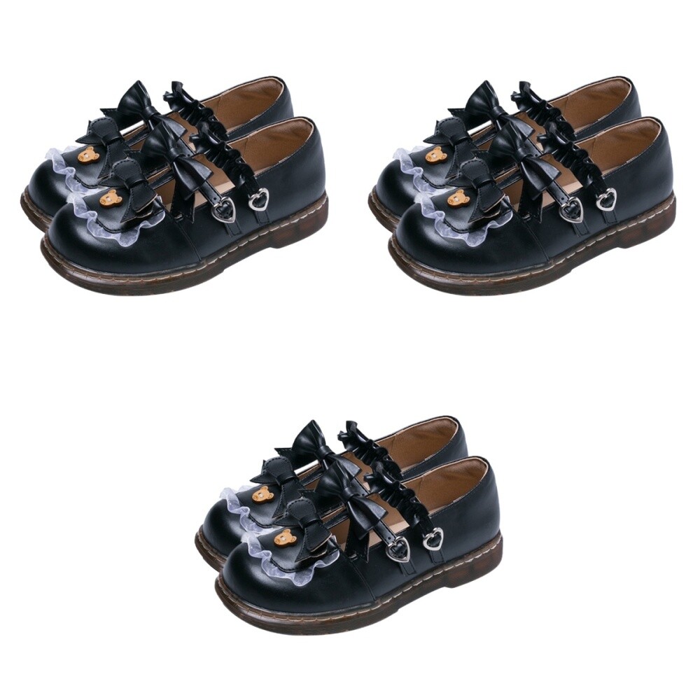 MARKENLOS 3 PAARE ENTZÜCKENDE MÄDCHENSCHUHE JAPANISCHE LOLITA-STIL SCHUHE MODE BOWKNOT