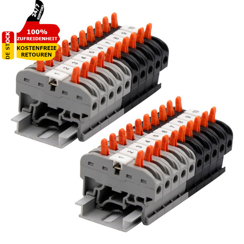 20pcs Reihenklemmen Hutschiene 0.08-4 MmÂ² Hutschienen Klemmen Durchgangsklemme