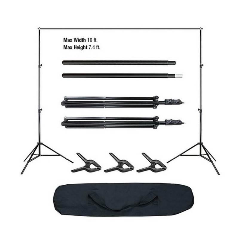10ft Studio Photo Background Backdrop Triple Supoort Kit Stand with Crossbar kit