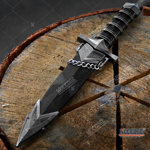 11.5" DARK ASSASSIN STAINLESS STEEL MEDIEVAL SHORT SWORD FIXED BLADE DAGGER