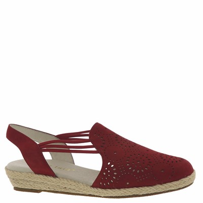 

Женские слипоны David Tate Zena 12 C/D США — красный/нубук, Red/nubuck