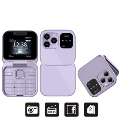 Unlocked SERVO 2024 New Mini Flip Mobile Phone Dial GSM Cellphones Dual SIM Card