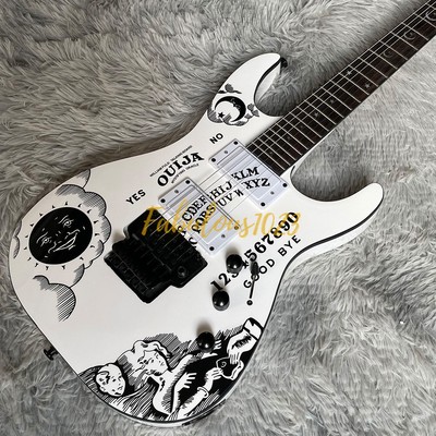 Kirk Hammett Factory 6 Strings White Electric Guitar Solid Body Moon&Star Inlay