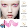 Colored Colorful Waterproof Mascara for Eyelashes Set,Blue White Black Brown Purple Long lasting Charming Voluminous Cruelty Free Vegan Eye Makeup (A-1Pc 5# Pink, A)