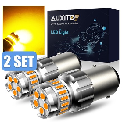 4X 1157 BAY15D LED Reverse Backup Brake Stop Parking Light Bulbs Amber Yellow