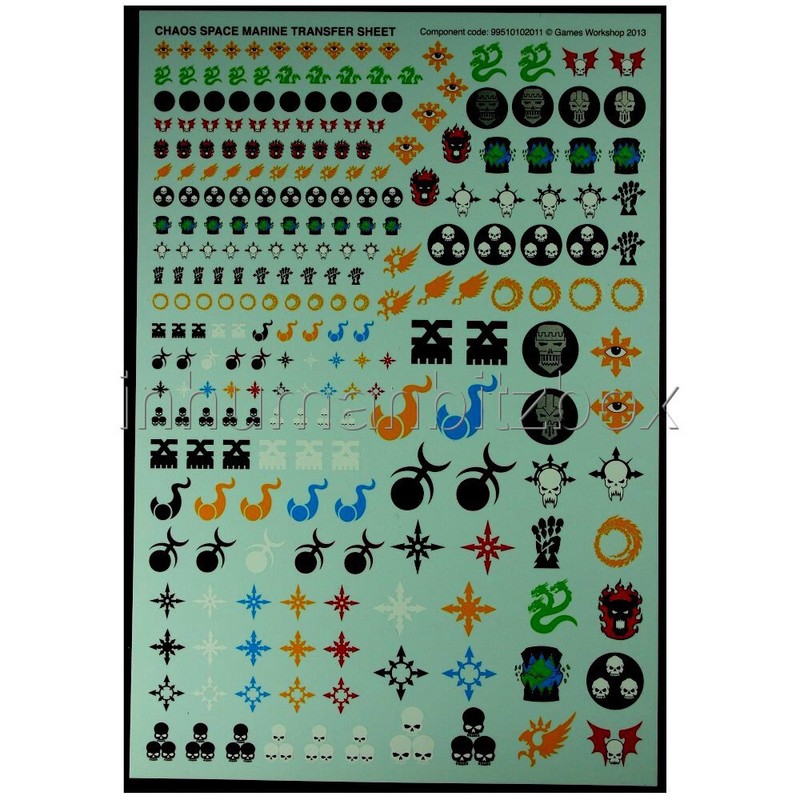 Dec30 Decalco Transfer Sheet Chaos Space Marine 14*21 Warhammer 40000 (2013)