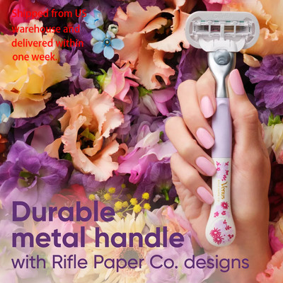 Rifle Paper Co. + Venus Deluxe Smooth Sensitive Razor + 3 Refills & Handle