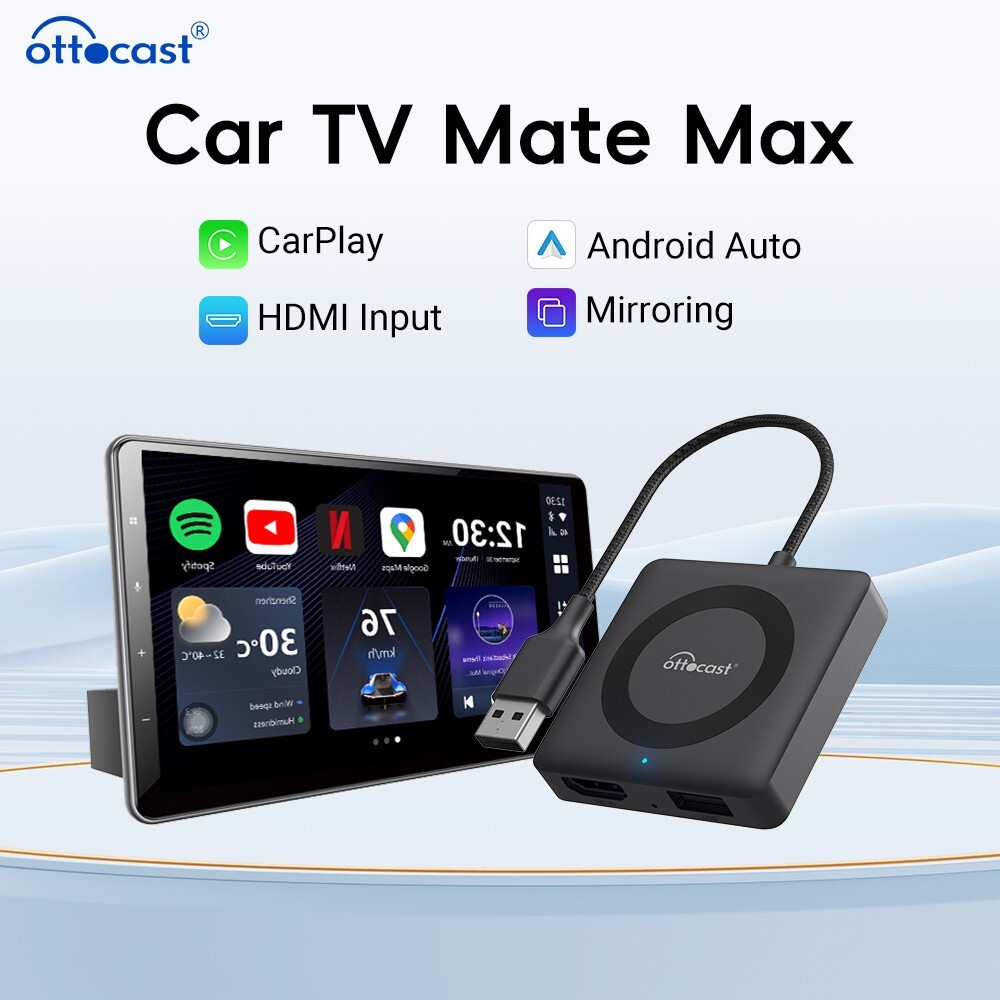 「Ottocast Car TV Mate Max」 Car TV Mate Pro- HDMI Multimedia & Wireless CarPlay Adapter