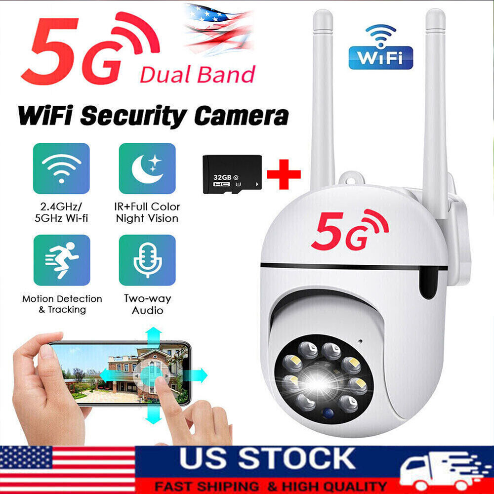 Wireless 5G WiFi Security Camera System Smart outdoor Night Vision Cam 1080P