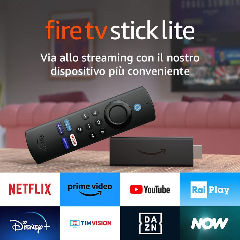 Fire Tv Stick Lite Con Telecomando Vocale Alexa,  Lettore Ultima Generazione